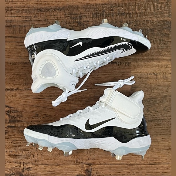 Nike Alpha Huarache Elite 4 Mid ‘White Black’ (size us mens 13) - Picture 2 of 6